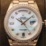 Swiss Replica Rose Gold Rolex Day Date 36 Watch White Mop Dial From EW Factory_th.jpg